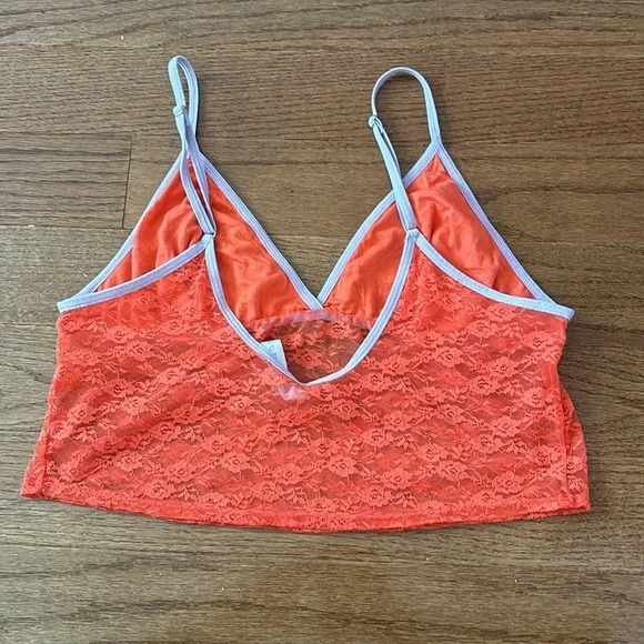 Urban Outfitters Out from Under orange lace mesh cropped cami - XL - Picture 3 of 4